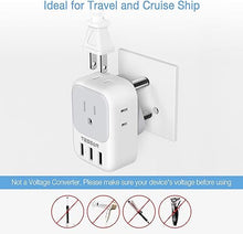 Load image into Gallery viewer, South Africa Plug Adapter 2 Pack, TESSAN Type M Travel Adaptor with 4 AC Outlets 3 USB Ports, US to South Africa Botswana Namibia Nepal Bhutan