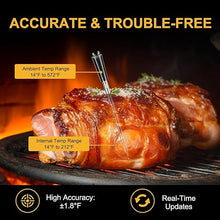 Load image into Gallery viewer, Wireless Bluetooth Meat Thermometer with 2 Ultra-Thin Probes, Smart Digital Food Thermometer 600FT Remote Range, Standalone Smart Base for Grill Smoker Roast Oven, Cooking Gifts