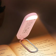 Load image into Gallery viewer, Book Light, USB Rechargeable Reading Light, Eye-Cared Amber Light Mode Book Light for Reading in Bed Kids, 8 LEDs Bookmark Portable Book Light Clip on, Stepless Dimming, Pink