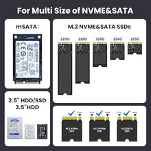 Load image into Gallery viewer, NVME/SATA 3-in-1 SSD Cloner, Coolpie CR311 Offline Clone M.2 Cloner, USB3.2 Gen2*2 20Gbps M.2 Reader, Supports Size for M.2 NVME/SATA?mSATA?SATA 2.5''SSD/HDD?3.5'' HDD