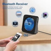 Load image into Gallery viewer, CD Player Portable Bluetooth 5.1 Desktop CD Player with HiFi Sound Speakers,Remote Control,Dust Cover,LED Display,Boombox FM Radio,USB/AUX for Home,Kids (Black)