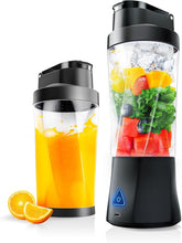 Load image into Gallery viewer, Portable Blender, Cordless, 24oz. Vessel, Personal Blender-for Shakes & Smoothies, BPA Free, Leakproof-Lid & Sip Spout, USB-C Rechargeable & Self Cleaning - Travel Blender with 6 Sharp Blade, Black