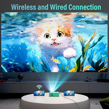 Load image into Gallery viewer, Mini Projector WIFI Home Theater Portable Projector Support 1080P , Phone Can Connect to Movie Projector Wirelessly, Compatible with Smartphone/ Tablet/ Laptop/ TV Stick/ USB Drive