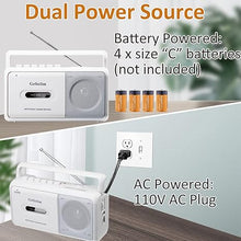 Load image into Gallery viewer, Gelielim Cassette Player Boombox, Portable AM/FM Radio Stereo, Cassette Tape Player Recorder with Big Speaker and Earphone Jack, Battery Operated or AC Powered Tape Recorder Cassette Player