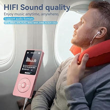 Load image into Gallery viewer, RUIZU 32GB MP3 Player with Bluetooth 5.3, 1.8" Screen Portable Music Player, FM Radio, Voice Recording, EBook, Shuffle Single Loop, 80H Digital Audio Video Playback, Lightweight, Support 128GB TF Card