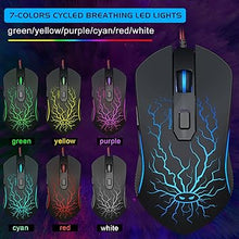 Load image into Gallery viewer, Gaming Keyboard and Mouse Combo, K1 RGB LED Backlit Keyboard with 104 Key Computer PC Gaming Keyboard for PC/Laptop (Black)
