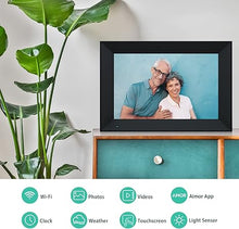 Load image into Gallery viewer, Digital Photo Frame 10.1 Inch WiFi Digital Picture Frame IPS HD Touch Screen Smart Cloud Photo Frame with 32GB Storage, Auto-Rotate, Easy Setup to Share Photos or Videos Remotely via AiMOR APP (Black)