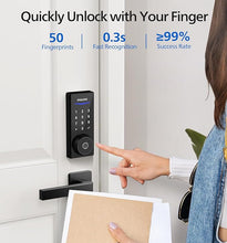 Load image into Gallery viewer, Philips Smart Lock with App Control, Fingerprint Smart Door Lock, Keyless Entry Door Lock, Smart Bluetooth Deadbolt Replacement, Auto Lock, Passcode Code Door Lock, Digital Keypad Deadbolt-Matte Black