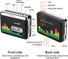 Load image into Gallery viewer, BlumWay USB Cassette to MP3 Converter, Portable Walkman Cassette Tape Player to MP3 Digital Converter, Audio Music Player Cassette Recorder with Earphone, No Need Computer