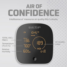 Load image into Gallery viewer, Guardian Technologies Smart Air Quality Monitor, Displays PM 2.5 Levels, Humidity, Temperature Indoor and Outdoor and VOCs in Real Time, App Controlled, Alexa and Google Enabled, Black/White, AQM101