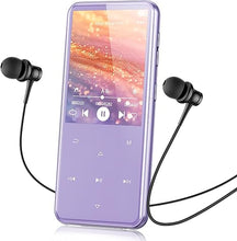 Load image into Gallery viewer, AGPTEK 64GB MP3 Player with Bluetooth, M3 2.4 inch Music Player with Speaker and FM Radio, Touch Buttons, Supports Up to 128GB(Purple)