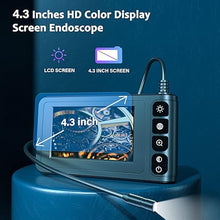 Load image into Gallery viewer, Industrial Endoscope Borescope Camera with Light, 4.3'' LCD Screen HD Digital Snake Camera Handheld Waterproof Sewer Inspection Camera with 8 LED Lights, 16.5FT Semi-Rigid Cable