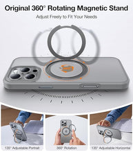 Load image into Gallery viewer, TORRAS 360°Rotatable Magnetic for iPhone 16 Pro Case 6.3 inch, Fit for MagSafe 16 Pro Phone Case, 16FT Military Grade Shockproof, Flush Stand Ring, Translucent Slim Protective Ostand, Natural Titanium