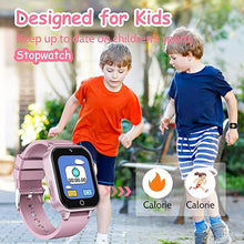 Load image into Gallery viewer, 1.5 Inches Kids Smart Watch for Boys Girls, 26 Puzzle Games, Smartwatch with Camera, Pedometer, Video Voice Music Player Learning Card,Christmas Birthday Gift for 3-12 Years Children (Pink)
