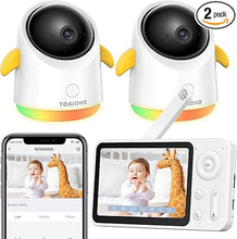 Load image into Gallery viewer, Baby Monitor with 2 Cameras and Audio- Baby Camera Monitor WiFi/No WiFi Double Control Night Vision 4.3' Screen 2-Way Talk Temperature & Humidity Sensor Lullabies Motion & Noise Detection iOS/Android