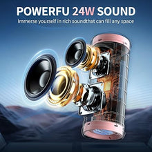 Load image into Gallery viewer, OHAYO Portable Bluetooth Speaker, IPX7 Waterproof Wireless Speaker with 24W Stereo Sound, Active Extra Bass, Bluetooth 5.3, RGB Lights, Up to 30H Playtime for Home, Outdoor, Party, Travel?Pink?…