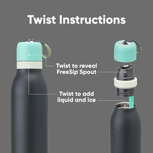 Load image into Gallery viewer, Owala FreeSip Twist Insulated Stainless Steel Water Bottle with Straw for Sports and Travel, BPA-Free, 24-oz, Blue/Grey (Foggy Tide)