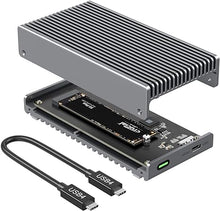 Load image into Gallery viewer, Qwiizlab Fanless 40Gbps USB4 Thunderbolt External SSD Enclosure with Aluminum Heat Sink Chasiss, Supports M.2 NVMe SSD up to 8TB (SSD Not Included)
