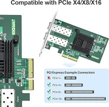 Load image into Gallery viewer, 10/100/1000Mbps Gigabit Ethernet Converged Network Adapter (NIC) with Intel 82576 Chip, Ethernet PCI Express NIC Network Card, Dual SFP Ports, PCI Express 2.0 X4, Compare to Intel E1G42EF