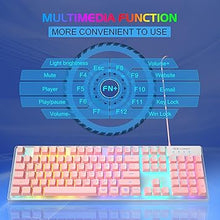Load image into Gallery viewer, Gaming Keyboard and Mouse Combo, K1 RGB LED Backlit Keyboard with 104 Keys Computer PC Gaming Keyboard for PC/Laptop (Pink)
