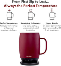 Load image into Gallery viewer, Nextmug Plus - Temperature-Controlled, Self-Heating Coffee Mug (Burgundy - 18 oz.)