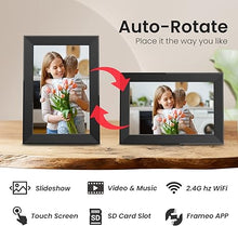 Load image into Gallery viewer, 10.1 Inch Digital Picture Frame with 32GB Storage, Frameo WiFi Digital Photo Frame, 1280 * 800 IPS Touch Screen, Auto-Rotate Slideshow, Easy to Share Photo/Video via Free App