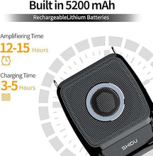 Load image into Gallery viewer, SHIDU Voice Amplifier, Portable Speaker with Wireless Microphones Headset & Handheld Microphone Small PA System supports Bluetooth TF Card and U-Disk Play Music for Teachers Tour Guides Speech Meeting