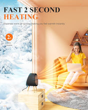 Load image into Gallery viewer, Gaiatop Space Heater, Cute and Powerful, 1000W Small Electric Heaters for Indoor Use, 3 Modes PTC Ceramic Fast Heating, Overheating & 45° Tip-Over Protection, Portable for Home Office Black