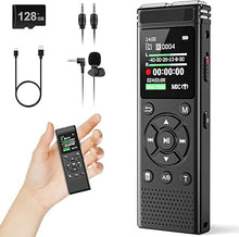Load image into Gallery viewer, 136GB Digital Voice Recorder with Playback,9000 Hours Audio Recording Device,Voice Activated Recorder with Noise Reduction,A-B Repeat,Mp3 Player and Password for Lectures Meeting/Classes/Interviews