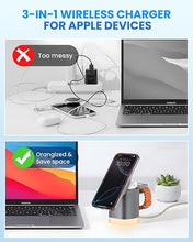 Load image into Gallery viewer, Charging Station Magnetic for Mag-Safe Charger: JoyGeek Wireless Charging Stand for Apple - for iPhone 16-12 Pro Max Plus, A-pple Watch Series 10-2, Air-Pods 4/3/2/Pro