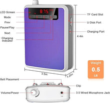 Load image into Gallery viewer, Voice Amplifier?Professional Mini Portable lotmusic Microphone Amplifier Speaker Rechargeable Wired Microphone Headset, Personal for Teacher Classroom Outdoor Meeting Tour Guides (Purple)