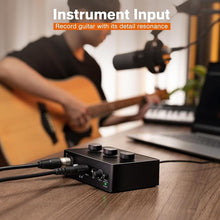 Load image into Gallery viewer, FIFINE PC Audio Mixer for Recording Music, USB Interface for Streaming and Podcasting with XLR, Monitor, 48V Phantom Power, Gain Knob, for Instrument Guitar/Video Content Creation/Vocal-Ampli 1