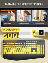 Load image into Gallery viewer, Wireless Keyboard and Mouse Combo - Large Print Ergonomic Keyboard with Wrist Rest, Phone Holder, Sleep Mode, Silent 2.4GHz Keyboard Mouse Set for Computer, Laptop, PC, Mac, Windows - Trueque