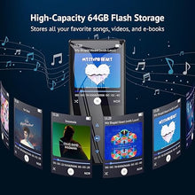 Load image into Gallery viewer, 64GB MP3 Player with Boosted Bluetooth 5.3, Music Player Features HD Speaker, 2.4" Screen, Touch Buttons, Expandable SD Card Slot, Supports FM Radio, Voice Recorder, E-Book, and More