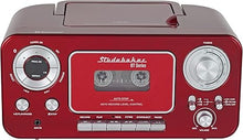 Load image into Gallery viewer, Portable Stereo CD Player with Bluetooth, AM/FM Stereo Radio and Cassette Player/Recorder (Red & Silver)