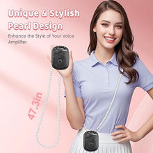 Load image into Gallery viewer, Voice Amplifier for Teacher,Portable Wired Voice Amplifier with Microphone Headset and Speaker,Rechargeable Mini Voice Amplifier for Classroom,Speech,Training,Tour Guide,Pearl Chain Design (Black)
