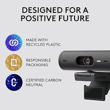 Load image into Gallery viewer, Logitech Brio 501 Full HD Webcam with Auto Light Correction,Show Mode, Dual Noise Reduction Mics, Privacy Cover, Works with Microsoft Teams, Google Meet, Zoom, USB-C Cable - Black