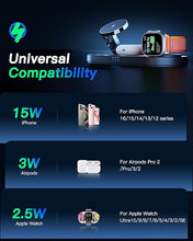 Load image into Gallery viewer, 2024 Upgraded 3 in 1 Wireless Charger, Nano Magnetic iPhone Charging Station for Apple Devices, Fast Mag Safe Charging Pad for iPhone 16/15/14/13/12 Series & AirPods Pro & Apple Watch Series, Black