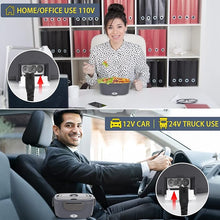 Load image into Gallery viewer, Electric Lunch Box Food Heater 3 in 1 Portable Warmer Leakproof Heated Box for Adults, 12V/24V 110V Heating Microwave for Car/Home with 1.5L Removable Stainless Steel Container