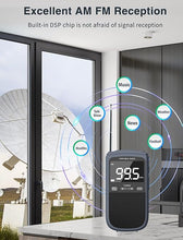 Load image into Gallery viewer, AM FM Walkman Radio:900mAh Rechargeable Portable Transistor Pocket Radio with Best Reception Digital Tuning, LCD Screen,Stereo Earphone Jack, Sleep Timer and Alarm Clock for Jogging,Walking Grey