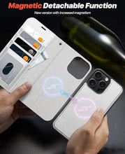 Load image into Gallery viewer, OCASE for iPhone 16 Pro Max Case Detachable Wallet Case with Card Holder, 2 in 1 Pu Leather Flip Folio with RFID Blocking Stand Wrist Strap Shockproof Phone Cover 6.9 Inch 2024, Silvery