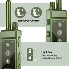 Load image into Gallery viewer, Shock Collar for Dogs - 4265ft Waterproof Training Collar with Flashing Light for Small Medium Large Dogs with Rechargeable Remote, Beep (1-8), Vibration(1-16), Safe Shock(1-99) (Green)