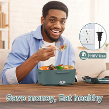 Load image into Gallery viewer, Green Electric Lunch Box Food Heater, 60-80W Heated Lunch Box for Adults, 12V 24V 110V Portable Food Warmer LunchBox for Car Truck Work with Removable 304 Stainless Steel Container, Carry Bag