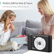 Load image into Gallery viewer, Acuvar 4K 50MP Digital Camera, Auto Focus Kids Camera Selfie with Front and Rear Dual Lenses, 32GB Card, 8X Digital Zoom, Compact Travel Vlogging Video Camera Gift for Kid Teen Beginner (Black)