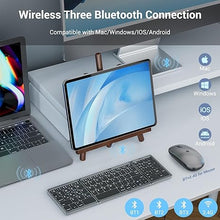 Load image into Gallery viewer, Foldable Keyboard and Mouse for Laptop, Travel Bluetooth Folding Keyboard Mouse with Portable Case, Rechargeable Keyboard for Business, 2.4G Wireless & Bluetooth, for iPad Tablets Laptop iOS Android