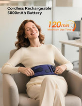 Load image into Gallery viewer, Cordless Heating Pad with Massager for Back Pain Relief, 47-60" Lower Back Massager Wearable Heating Pad for Cramps with 3 Heat & Timer, 4 Vibration, 5000mAh, Thanksgiving Christmas gift for Men Women