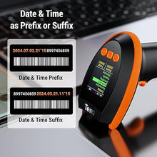 Load image into Gallery viewer, Tera Barcode Scanner Wireless 2D with Stand: Pro Version Digital Setting Screen Keypad Works with Bluetooth 2.4G Wireless USB Wired Extra Fast Scanning Speed Handheld Bar Code Reader HW0009-Z