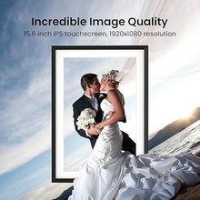 Load image into Gallery viewer, 15.6'' Digital Picture Frame with 1920x1080 IPS Touch Screen, 32GB Frameo WiFi Digital Photo Frame, Share Photos/Videos and Send Best Wishes via Free App