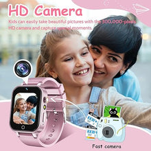 Load image into Gallery viewer, 1.5 Inches Kids Smart Watch for Boys Girls, 26 Puzzle Games, Smartwatch with Camera, Pedometer, Video Voice Music Player Learning Card,Christmas Birthday Gift for 3-12 Years Children (Pink)