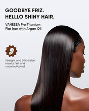 Load image into Gallery viewer, VANESSA PRO Flat Iron Hair Straightener, 100% Pure Titanium Flat Iron for One Pass to Achieve a Sleek Look, Curls Beautifully & Straightens Well - 1 inch
